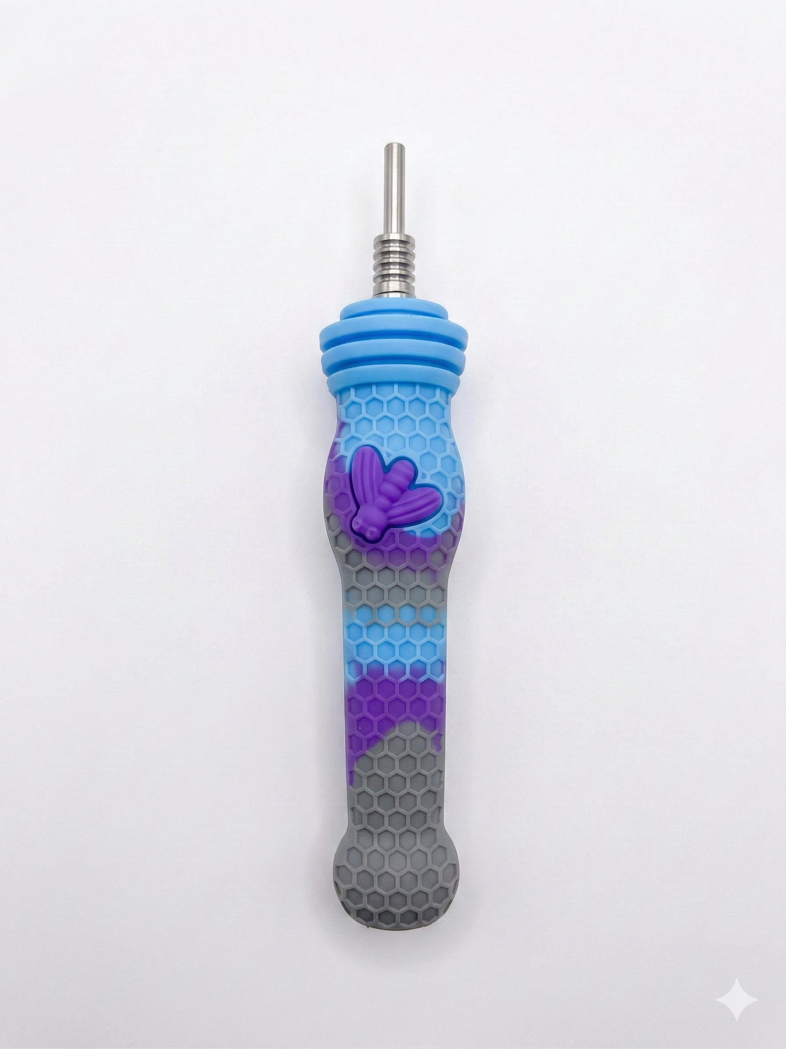 NT001 SILICONE HONEY STRAW - BLUE_PURPLE_GREY image