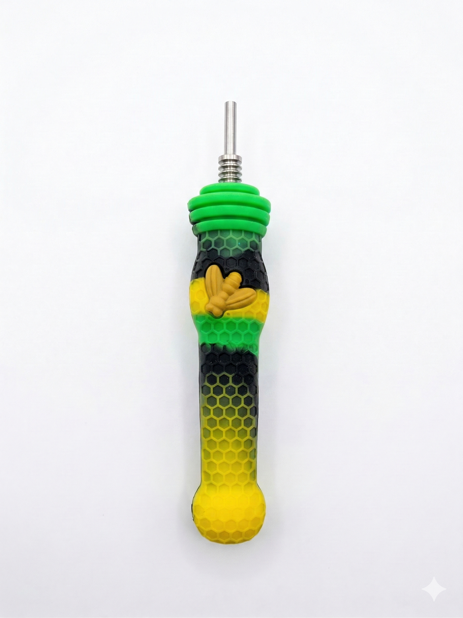 NT001 SILICONE HONEY STRAW - GREEN_BLACK_YELLOW image
