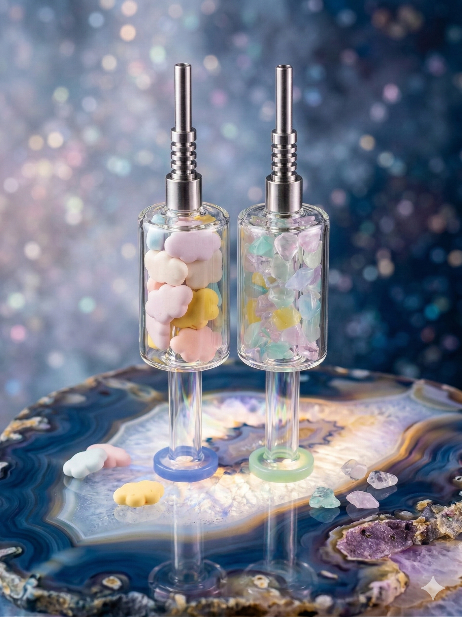 6B04 6B GLASS 3D MARBLE STRAW image 0